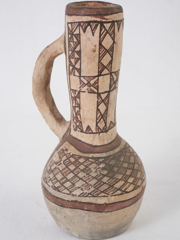 Vintage Berber ceramic painted pitcher