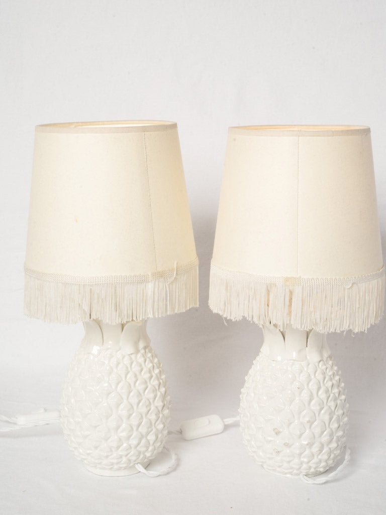 Elegant cream-shaded table lamps  