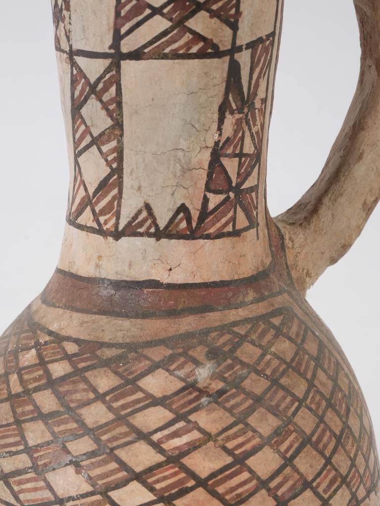 Antique artisan Berber ceramic pitcher
