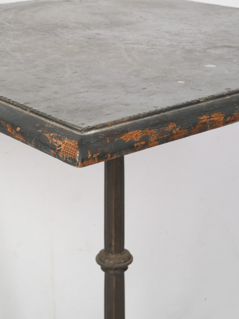 Industrial zinc-top brasserie table  