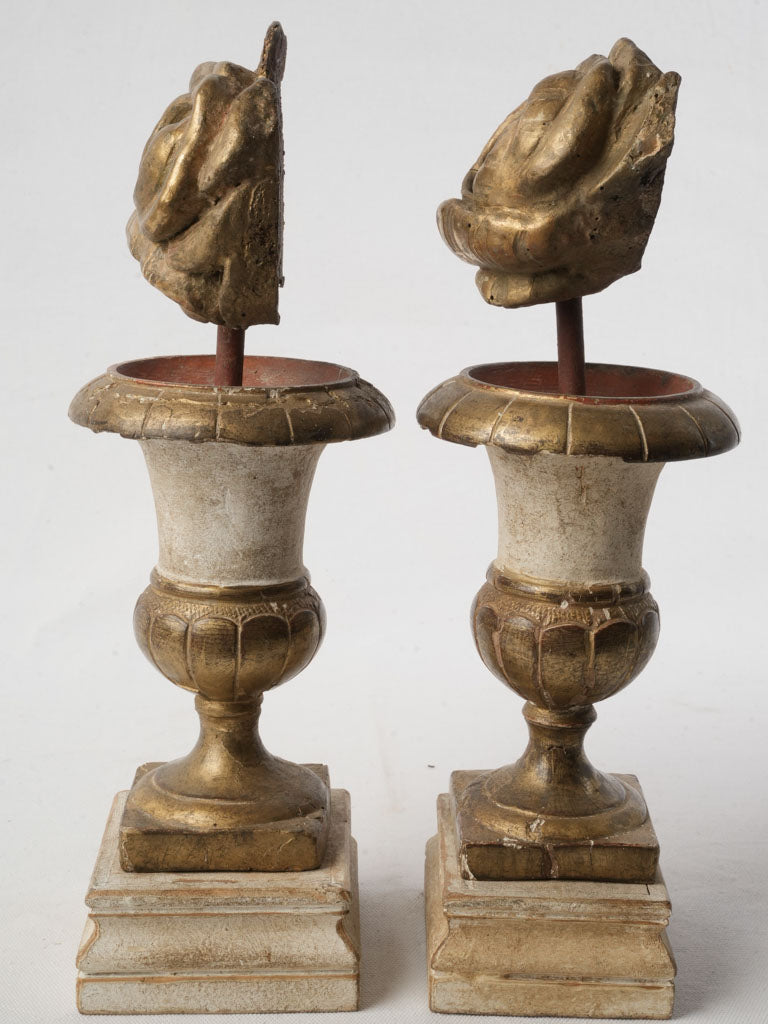 Detailed Timeworn French Urns
