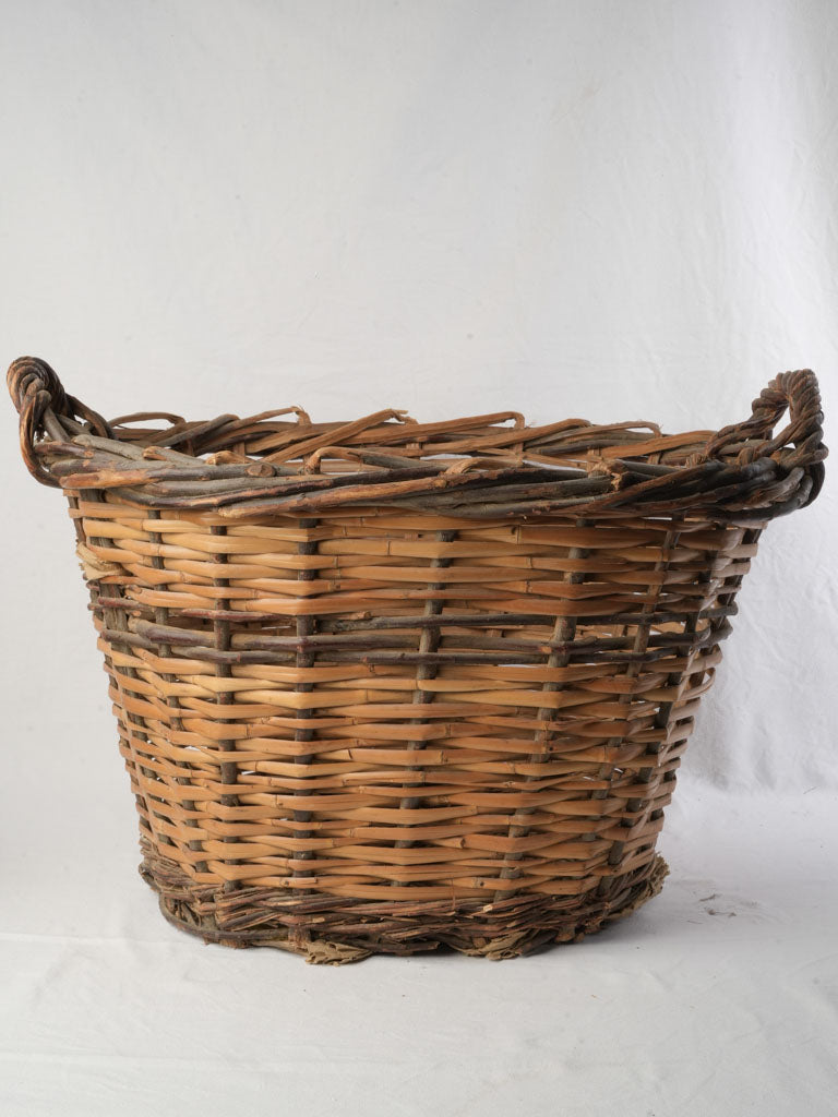 Aged willow laundry basket