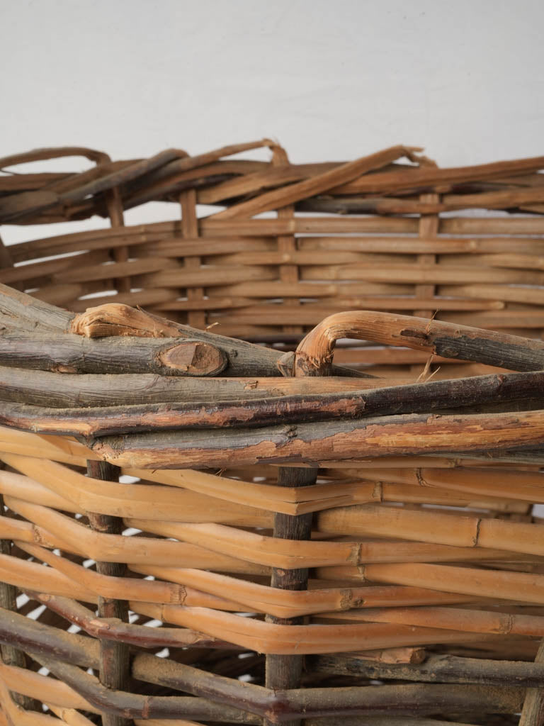 Distressed wooden accent basket
