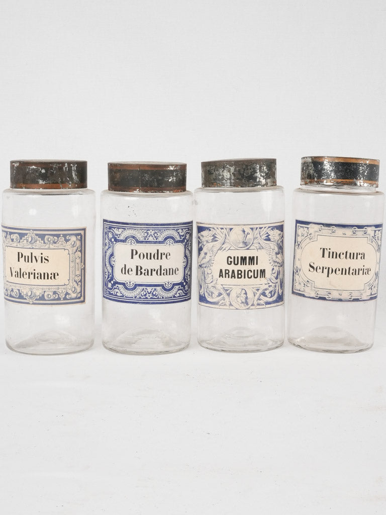 Vintage blown glass medicine containers