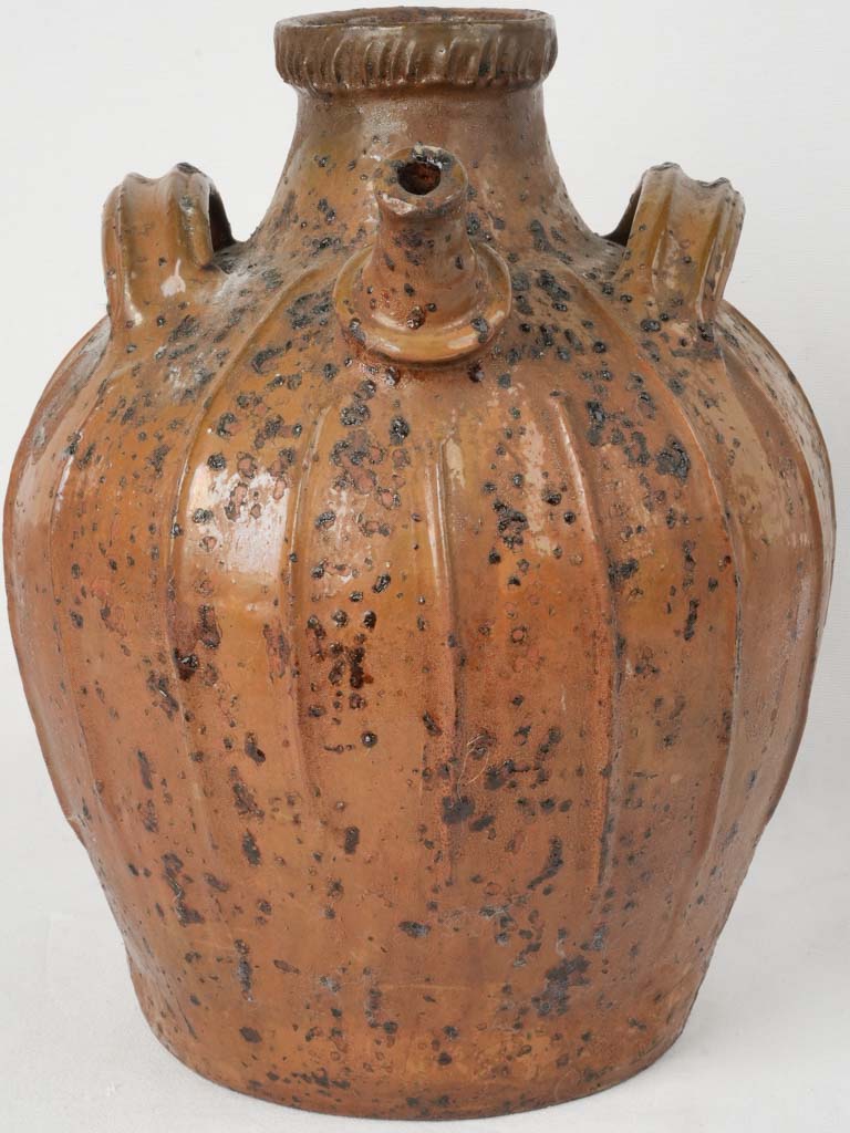 Vintage Auvergne terracotta oil jar  