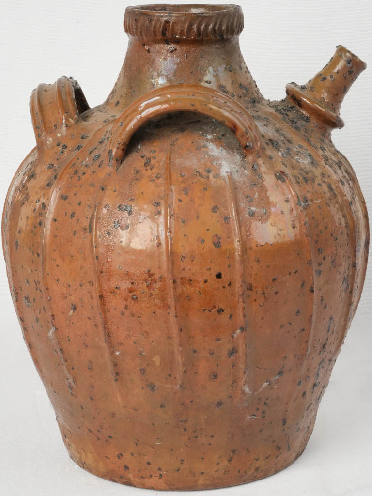 Earthy glaze French oil jar  