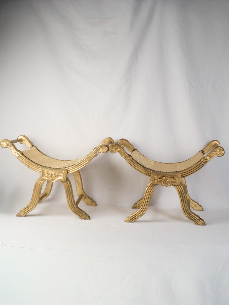 Elegant gilt Italian decorative stool  