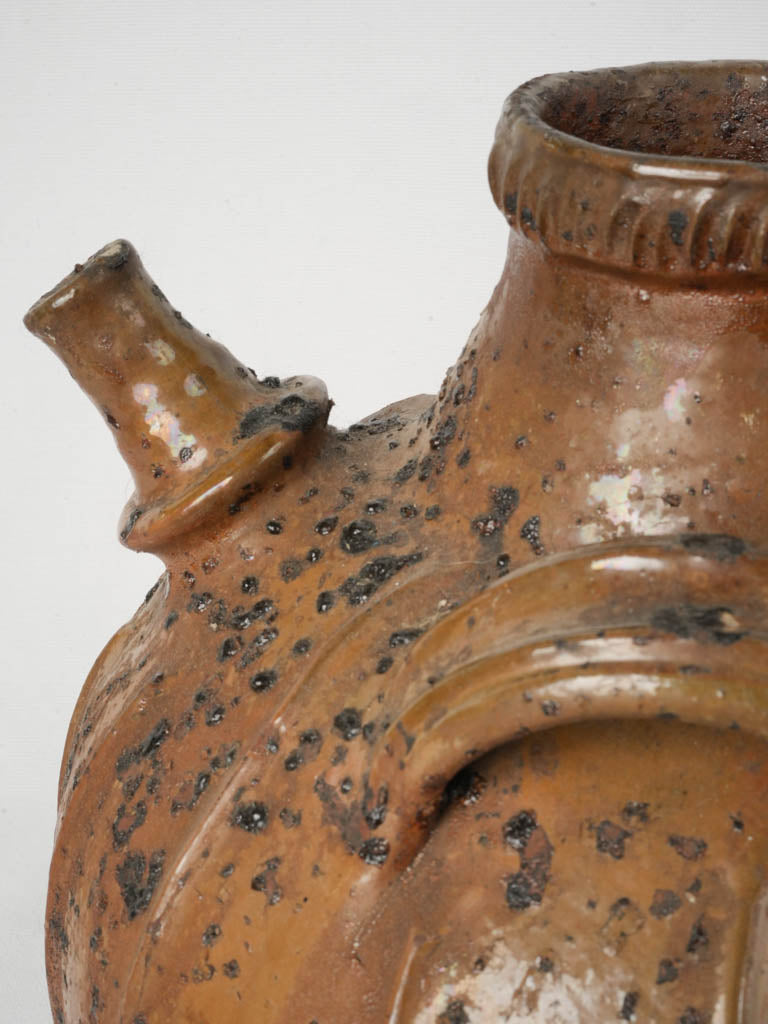 Elegant artisanal finish oil jar  