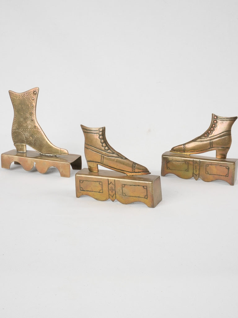 Collection of 3 brass shoe shop displays 6¼"