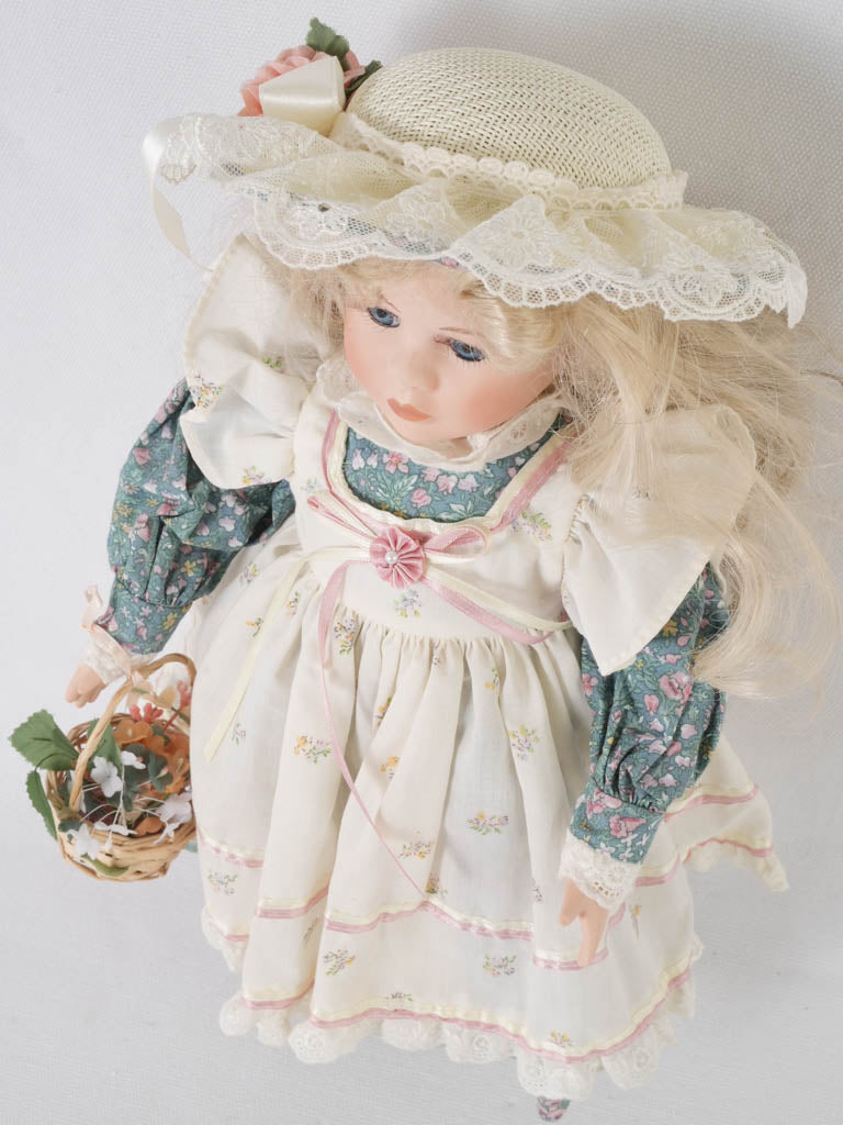 Admirable, ornate French floral porcelain doll