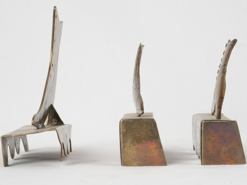 Collection of 3 brass shoe shop displays 6¼"