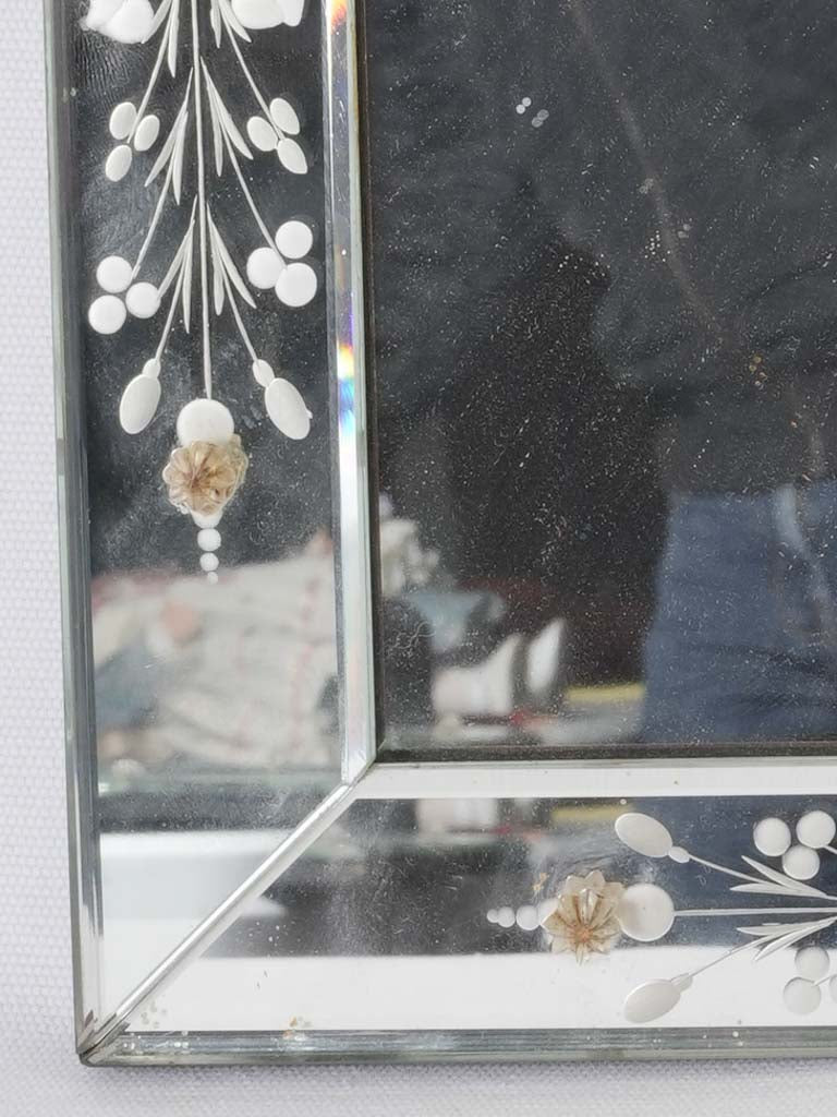 Vintage, beveled Venetian accent mirror
