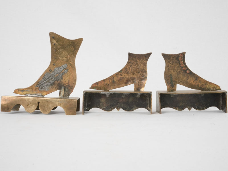 Collection of 3 brass shoe shop displays 6¼"
