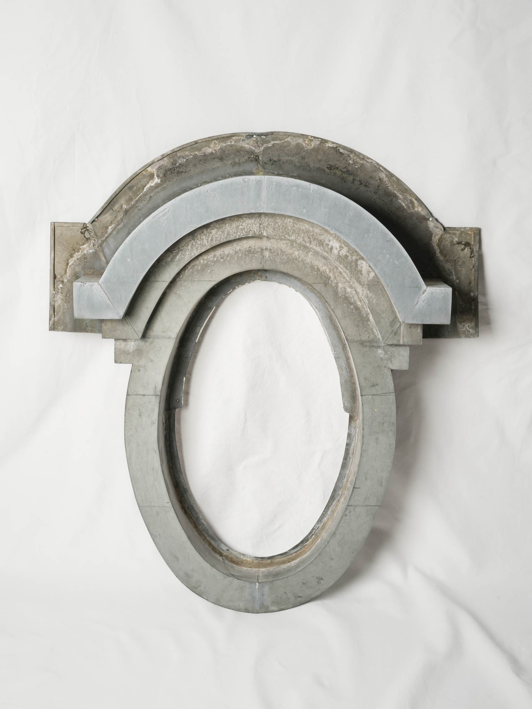 Rare Pair of Parisian Zinc Œil-de-Bœuf Architectural Frames, Circa 1900 - 43¼" x 39½"