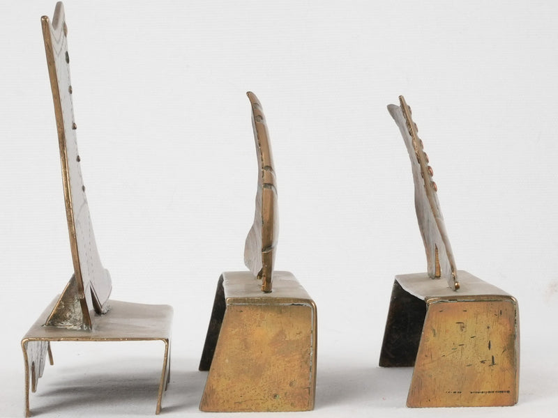 Collection of 3 brass shoe shop displays 6¼"