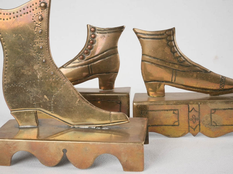 Collection of 3 brass shoe shop displays 6¼"