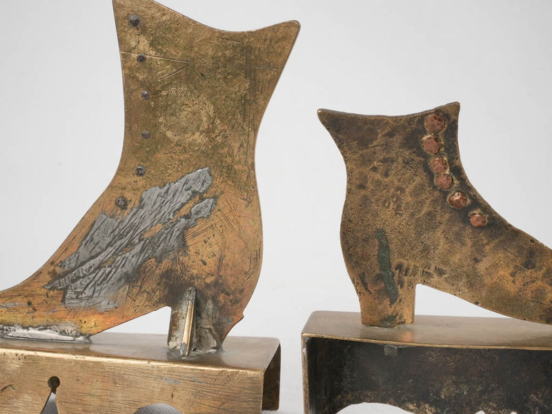 Collection of 3 brass shoe shop displays 6¼"