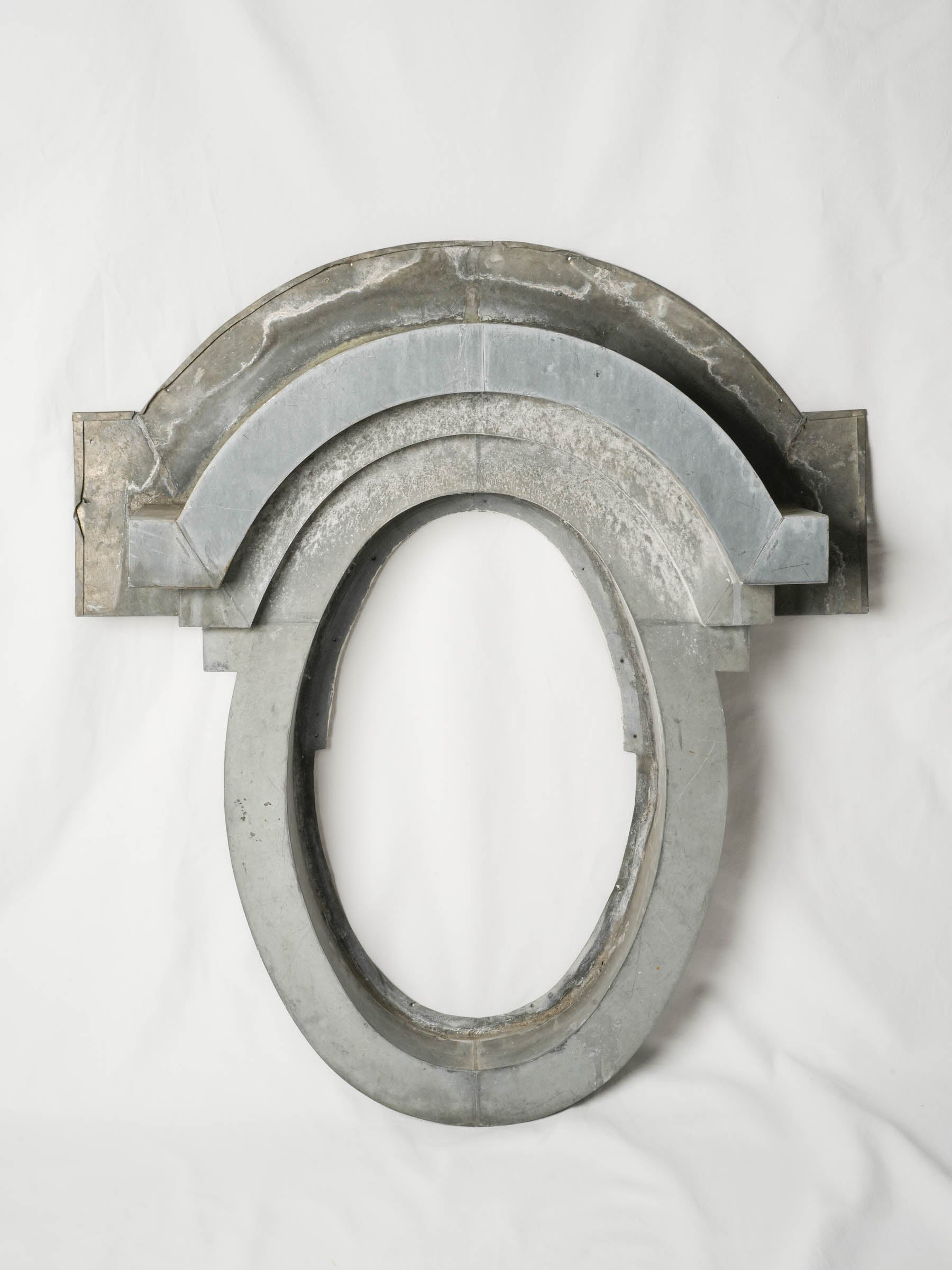 Rare Pair of Parisian Zinc Œil-de-Bœuf Architectural Frames, Circa 1900 - 43¼" x 39½"