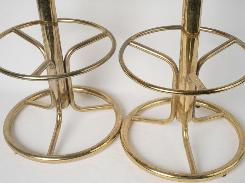 Vintage gilded metal Italian barstool set