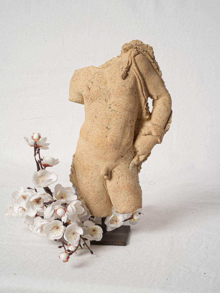 Petite Antique-Style Contemporary Terracotta Torso by Michel Cayla Provence - 13"