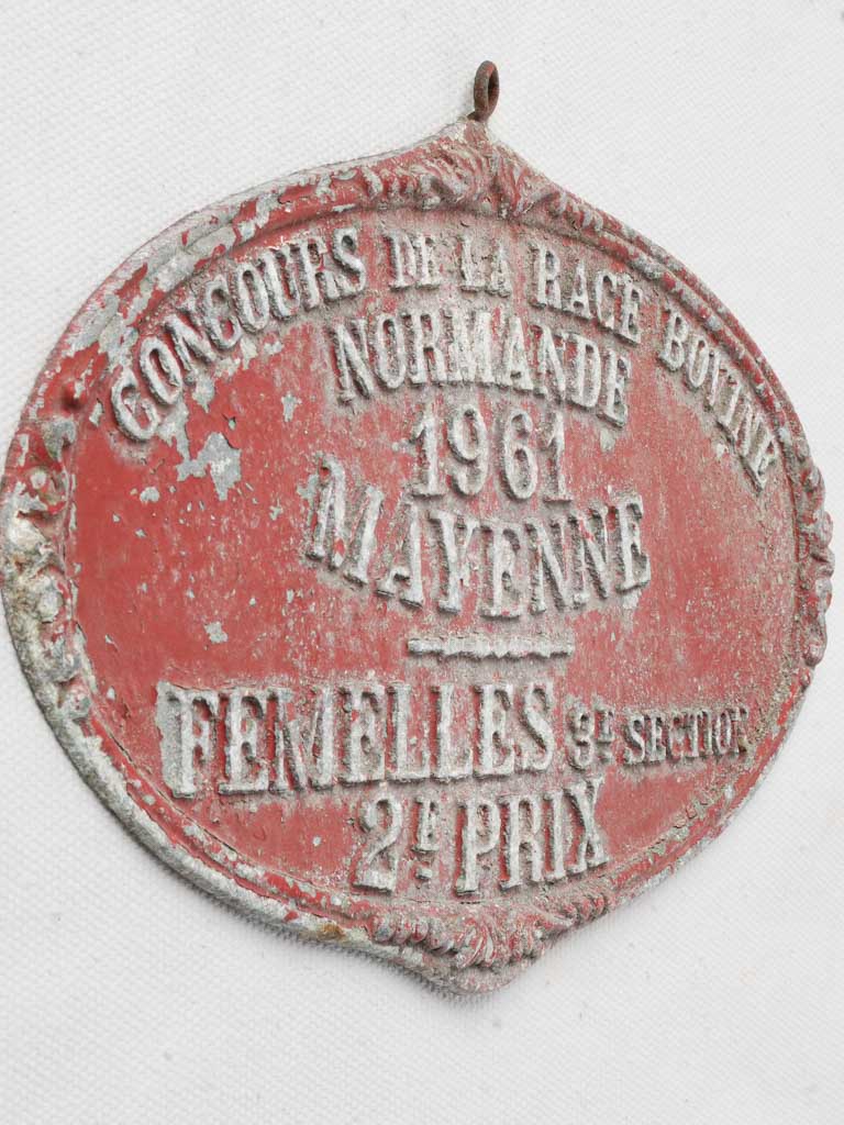 Rustic red agricultural plaque