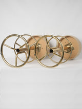 Italian gilded metal vintage cream-color stools