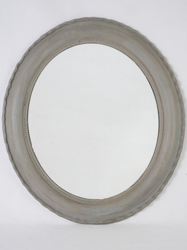 Charming, antique French grey-painted mirror