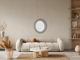 French grey-painted oval antique mirror