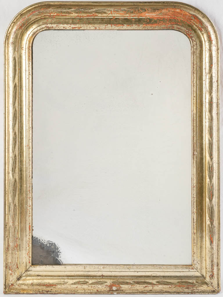 Louis Philippe Style Gilt Mirror with Incised Leaf Frieze - 31½" x 23¼"
