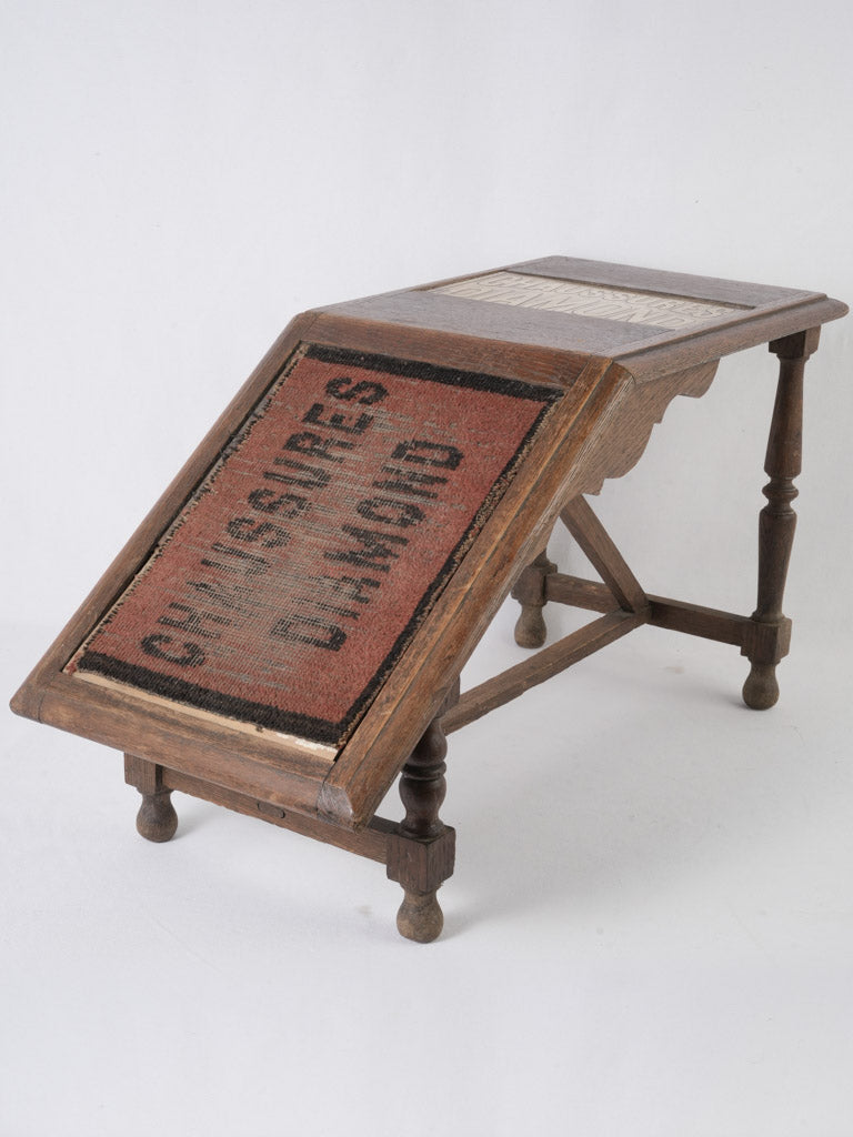 Antique French Oak Shoe Polish Stand