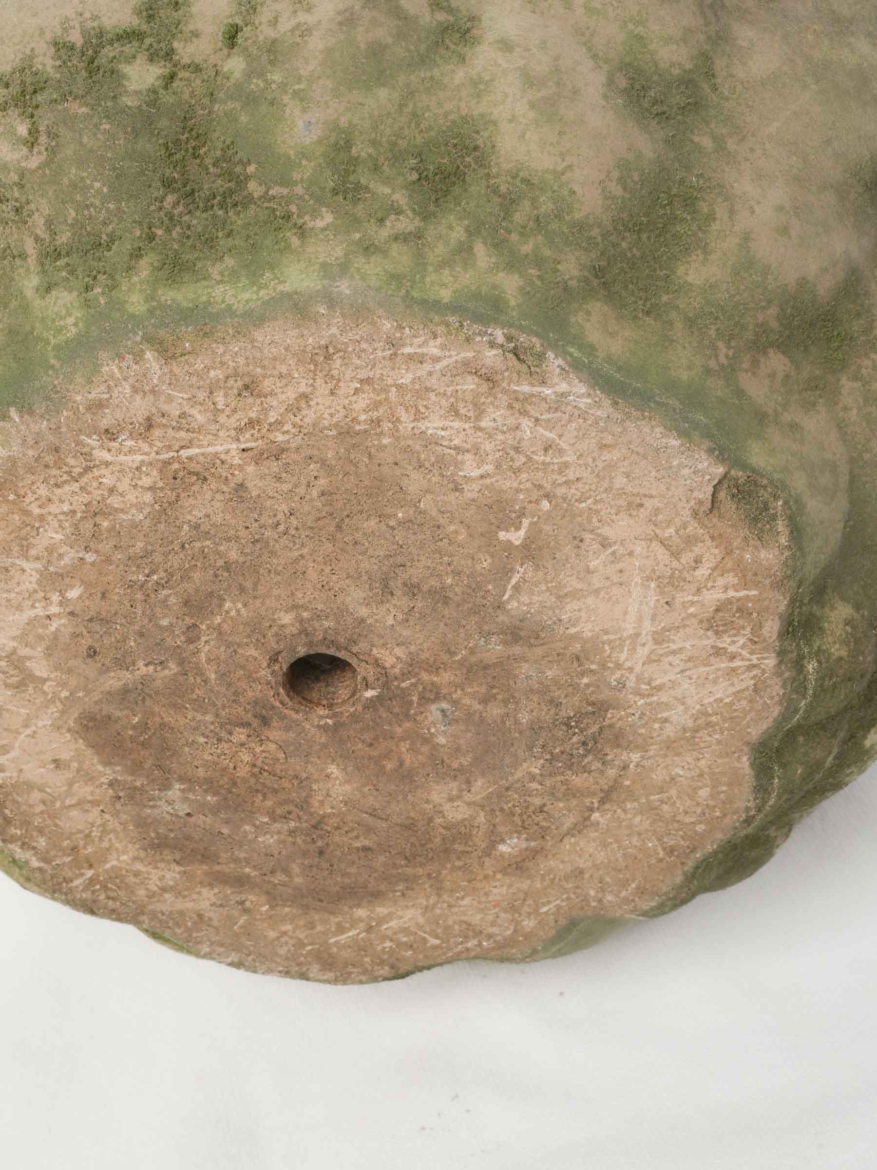 Vintage Lobed Concrete Planter w/ Naturally Weathered Patina - 9" x 13"