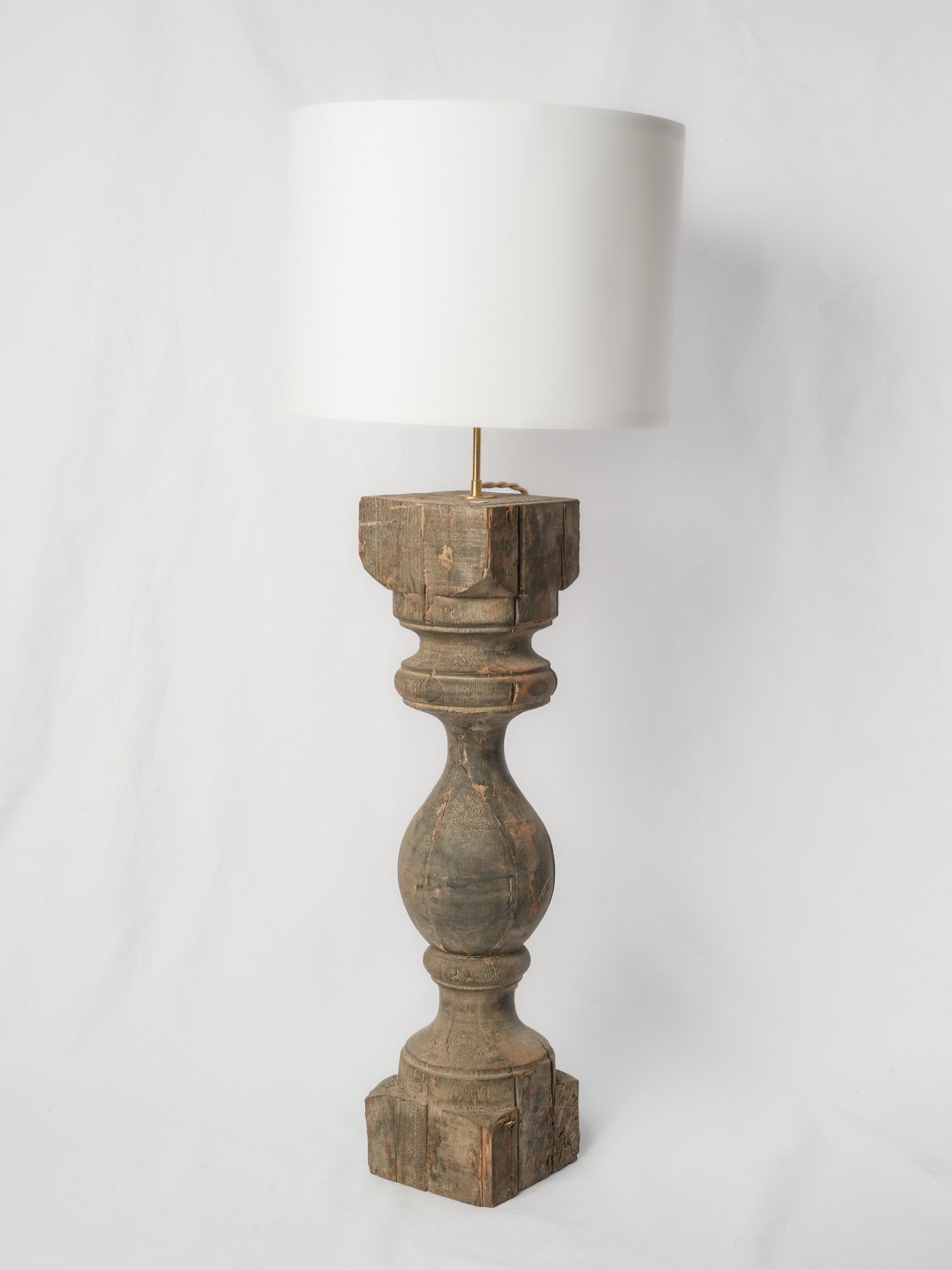 Monumental Lamp Crafted from an Antique Church Baluster - 46"