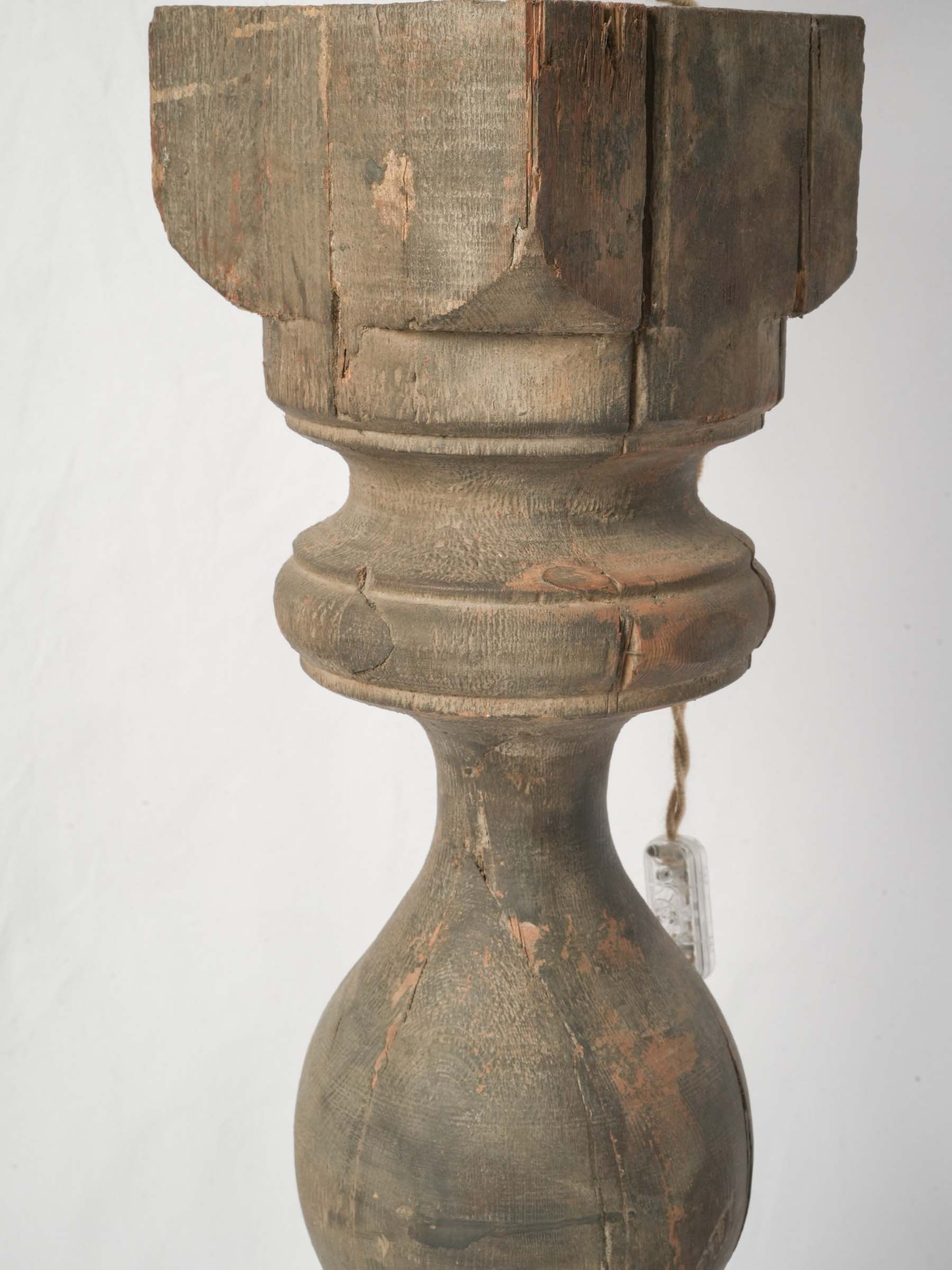 Monumental Lamp Crafted from an Antique Church Baluster - 46"