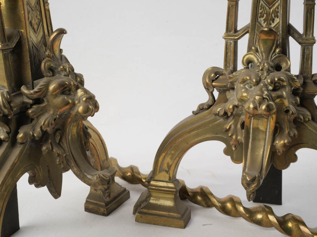 Exquisite lion head fireplace set