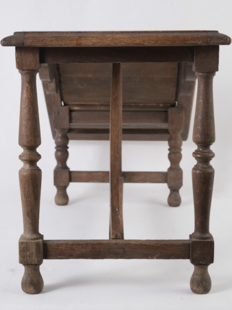 Carved Vintage Oak Shoe Shiner Stand 