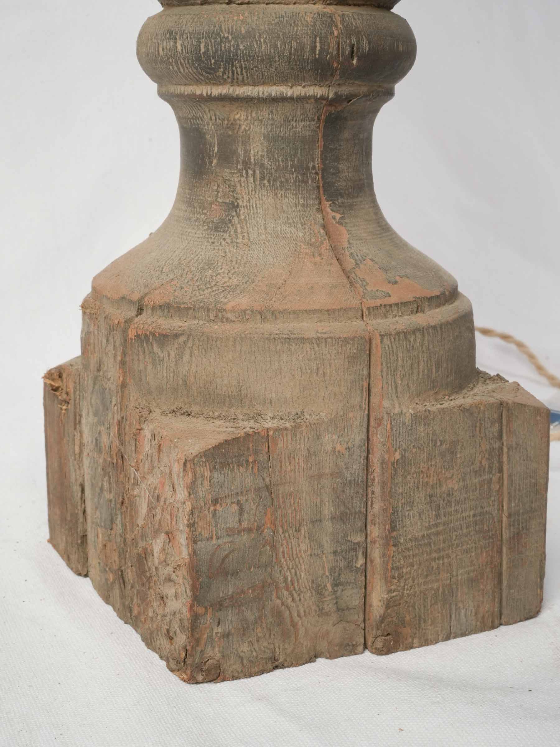 Monumental Lamp Crafted from an Antique Church Baluster - 46"