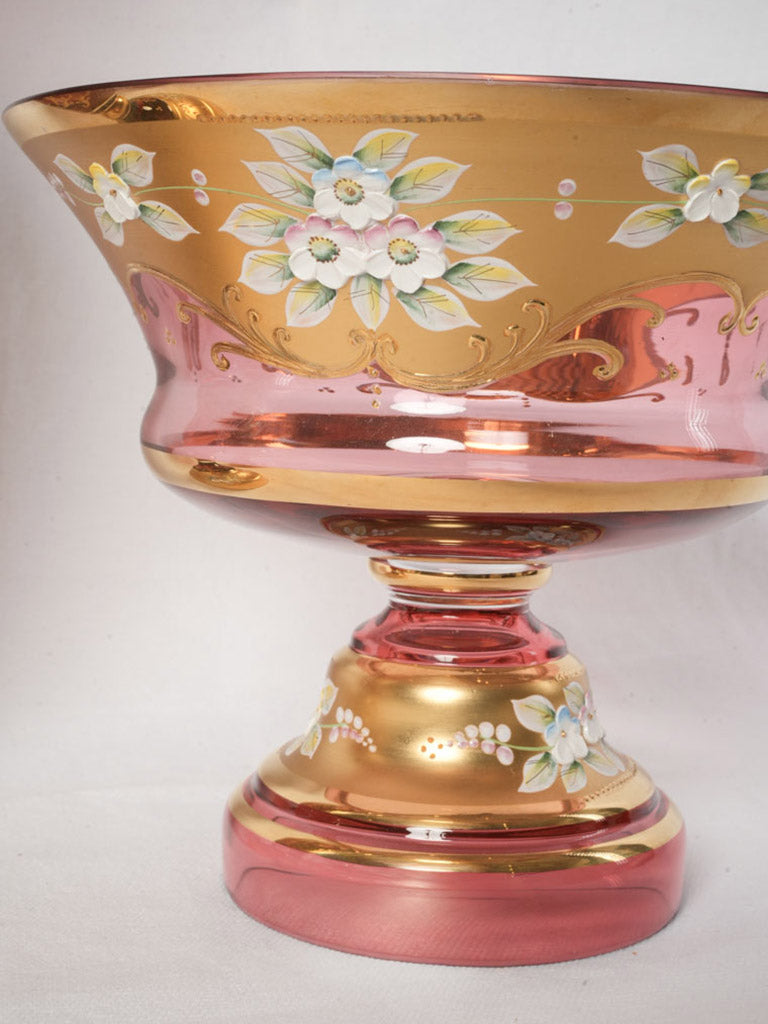 Luminous pink antique vase glassware