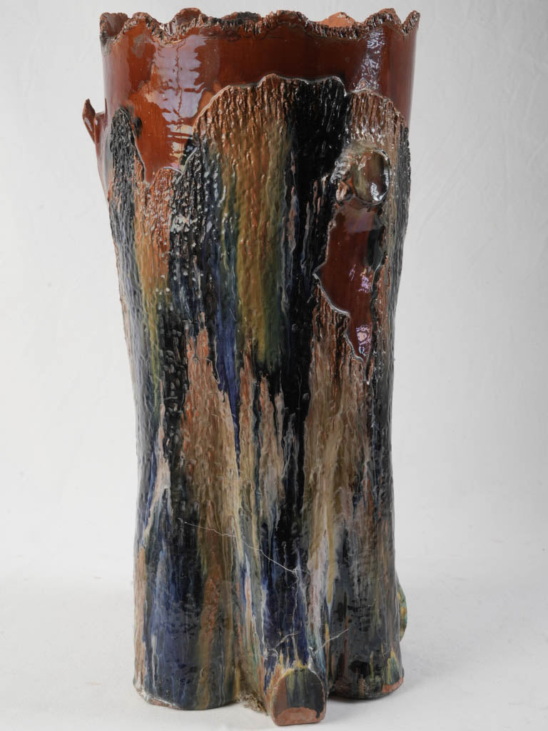 Rustic ceramic umbrella stand
