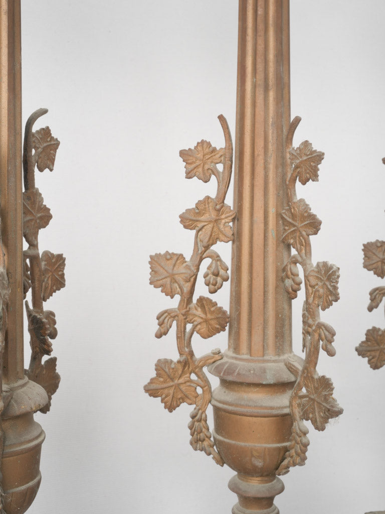 Vintage tall white metal candlestick holders