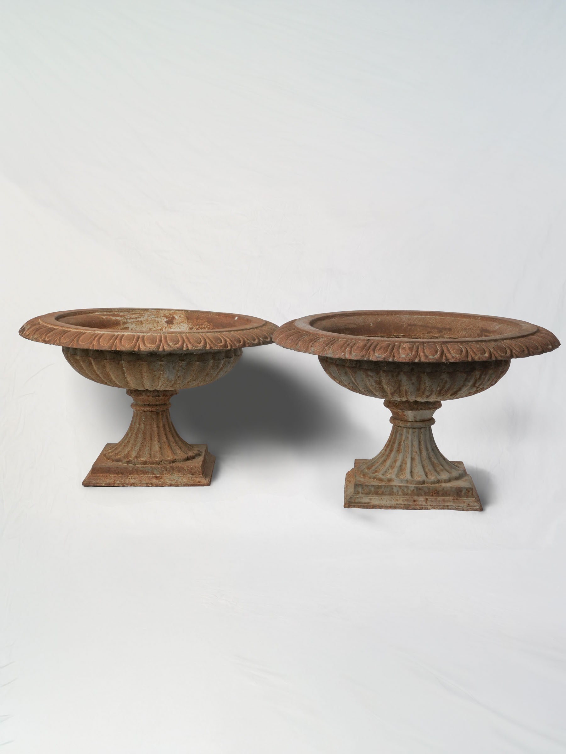 Pair of Early 20th-Century French Cast Iron Garden Urns - 12½" x 21¾"