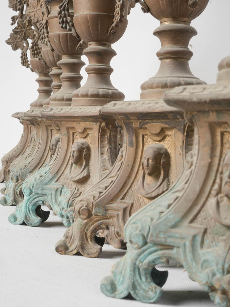 Extra-tall gilded bronze altar candlesticks