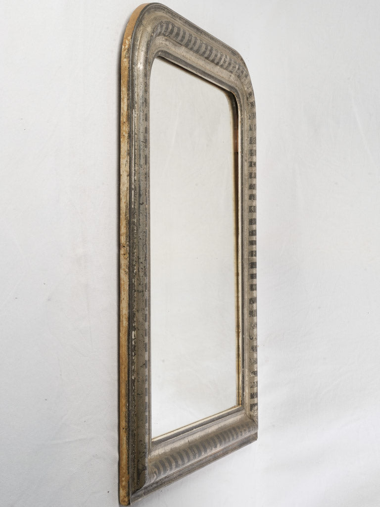 Elegant Louis Philippe Silver Leaf Mirror - 35" x 26"