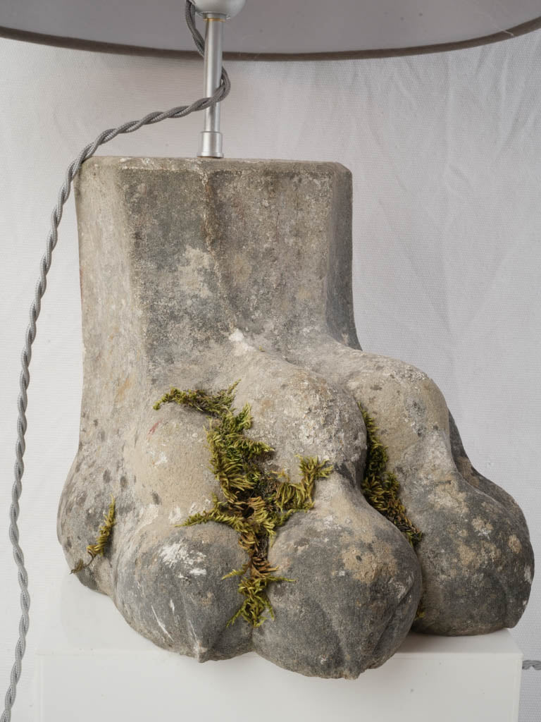 Aged French sculptural table lamps  