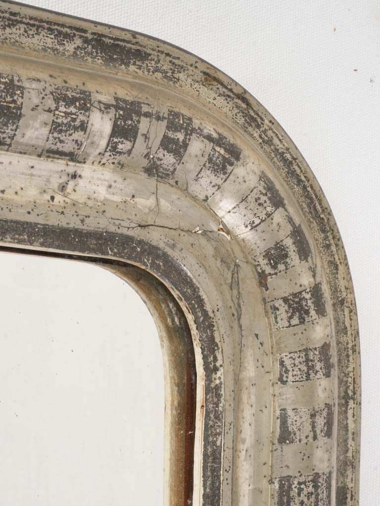 Elegant Louis Philippe Silver Leaf Mirror - 35" x 26"