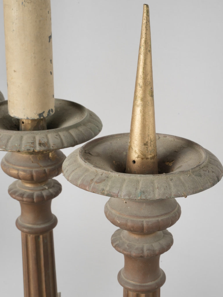 Ornate French church table candlestick set