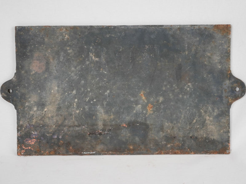 Cast iron enamel sign from Paris - Quai de la Republique - 19th century 11½" x 21¾"