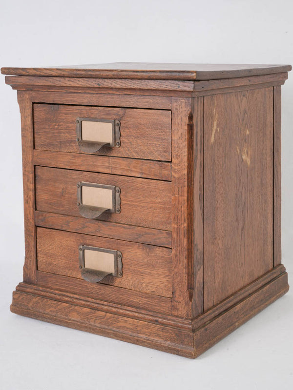 Vintage French Oak File Cabinet