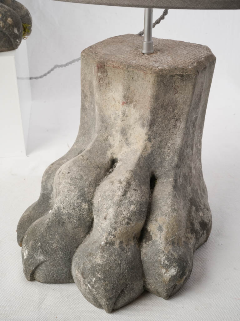 Empire style stone lion lamps  