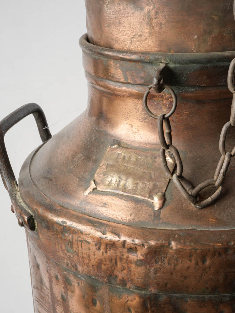 French rustic copper can 