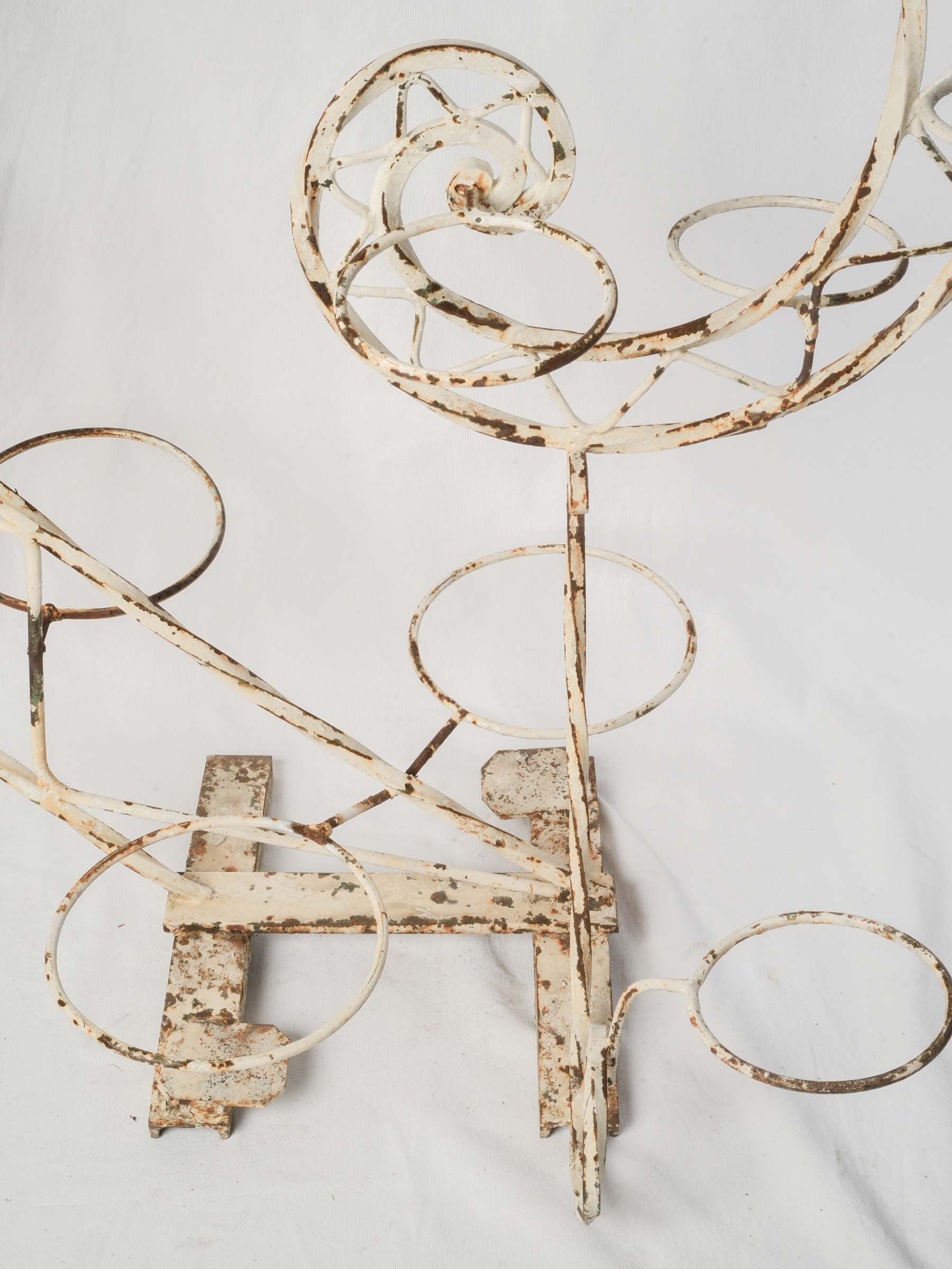 Pair of Handcrafted Wrought Iron Plant Stands w/ Spiral Design, 1950s - 48½"